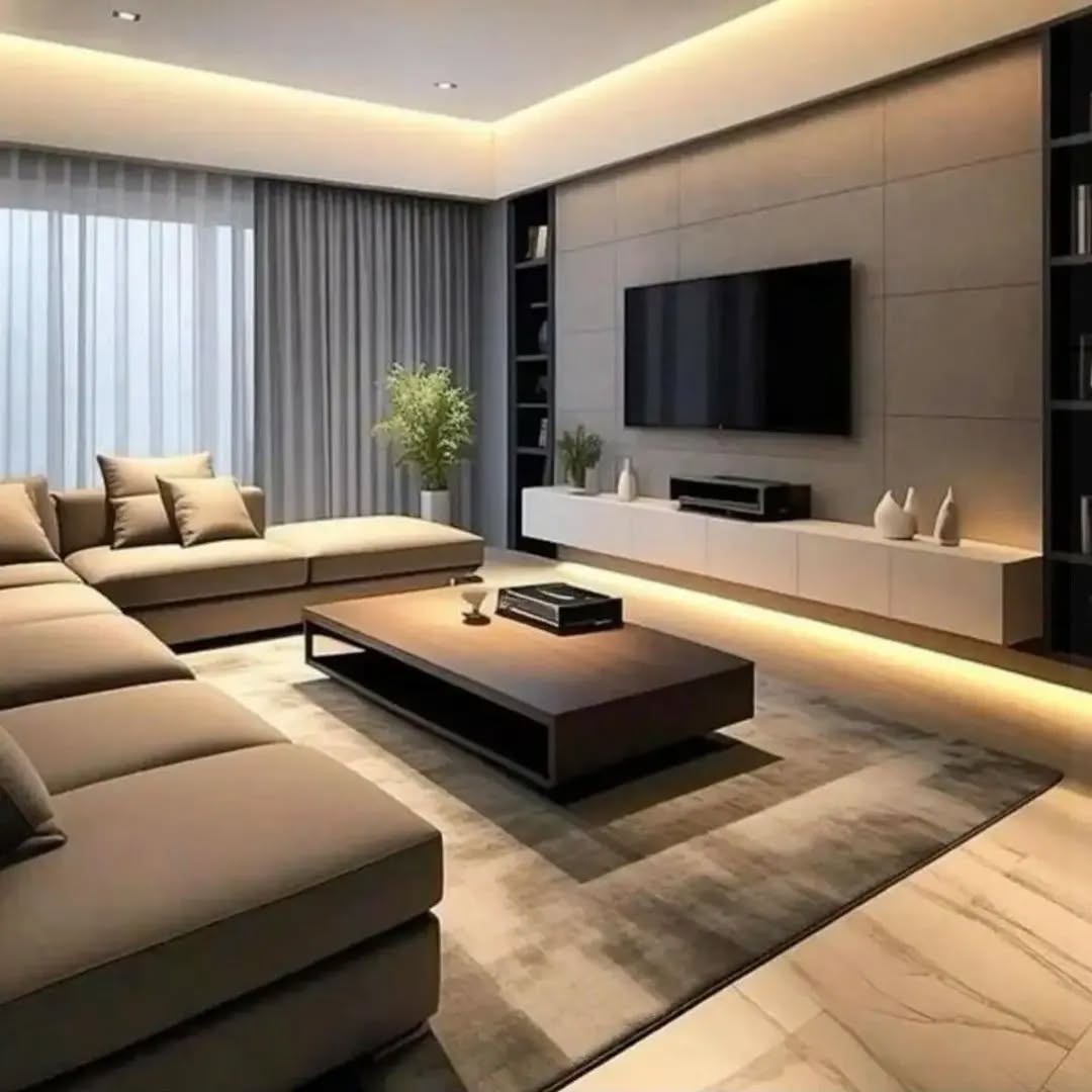 Modern minimalist living room interior